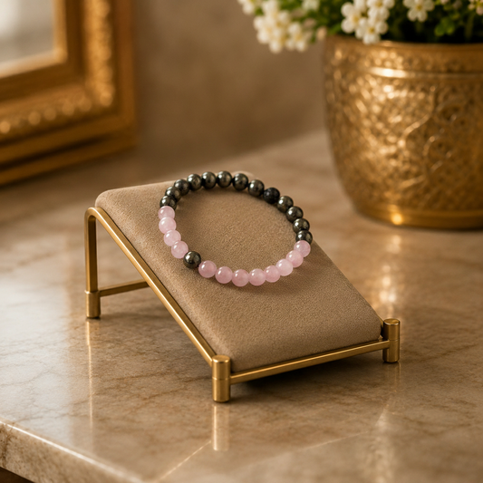 Pyrite & Rose Quartz Bracelet