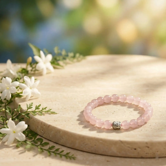 Rose Quartz Bracelet with Buddha