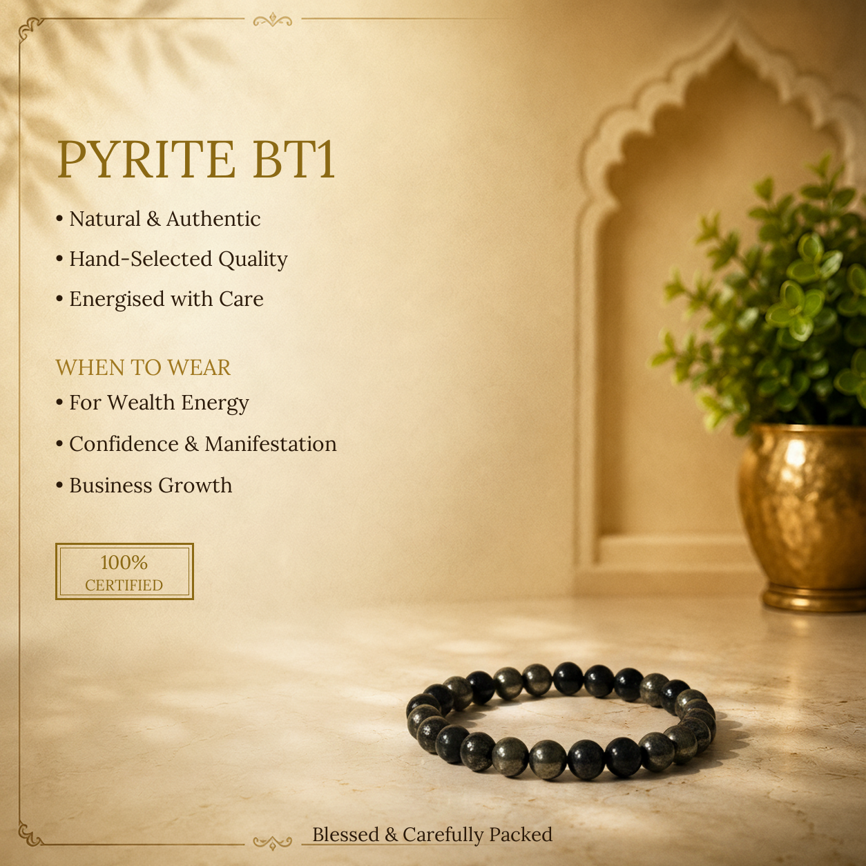 Pyrite & Black Tourmaline Bracelet - image 4