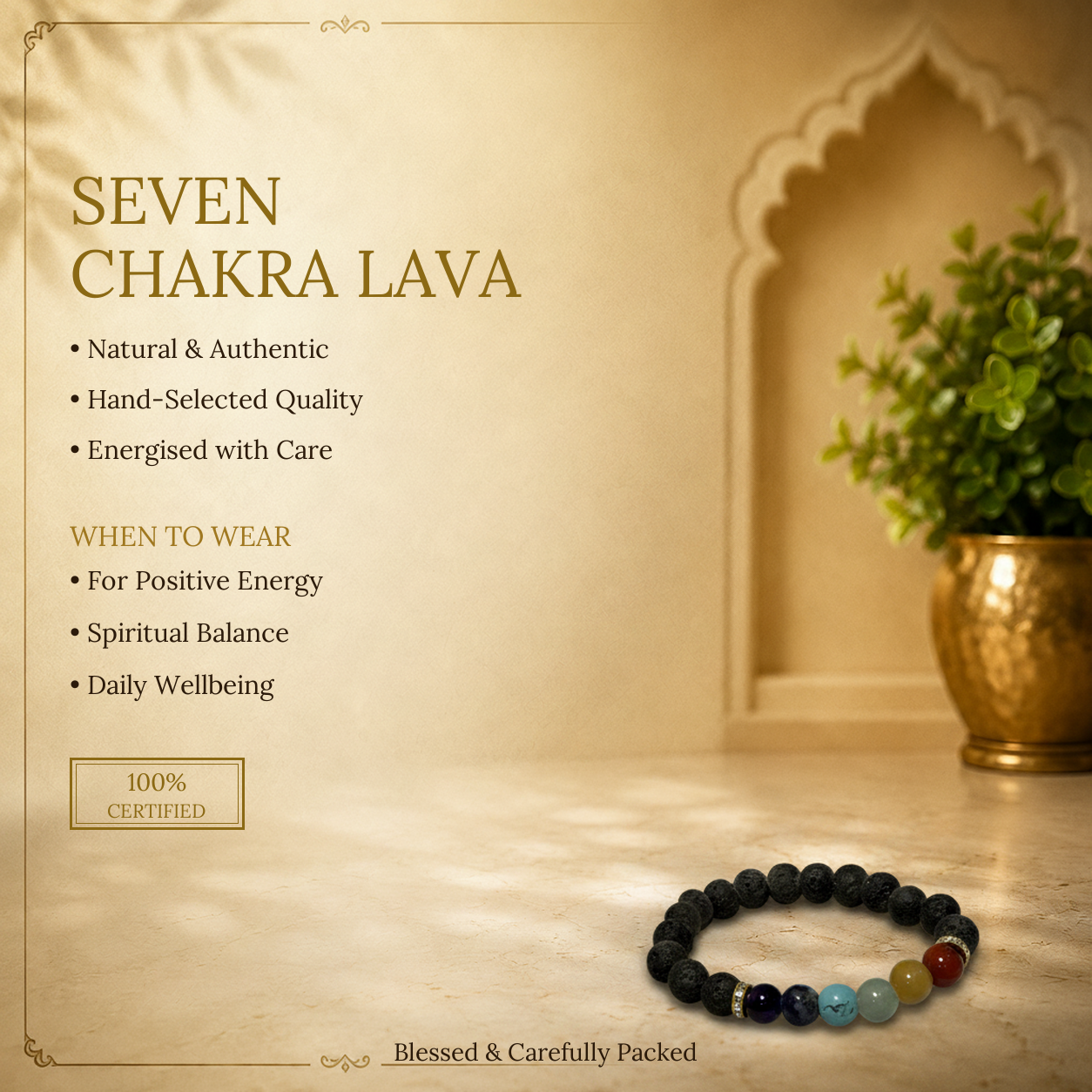 Seven Chakra Lava Bracelet - image 2