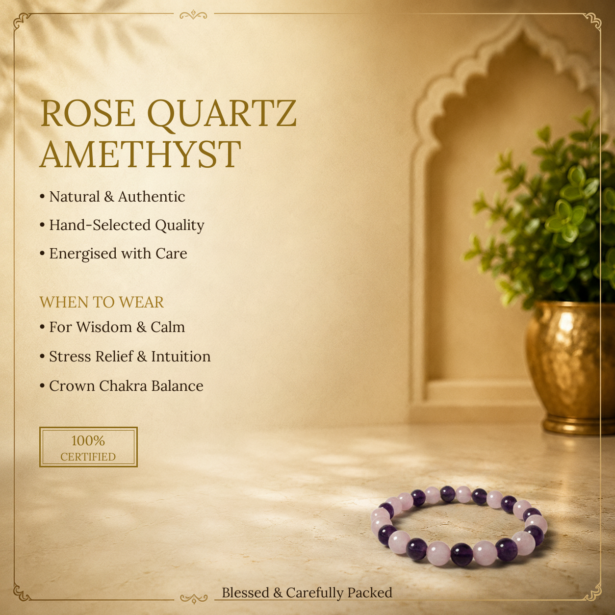 Rose Quartz & Amethyst Bracelet - image 2