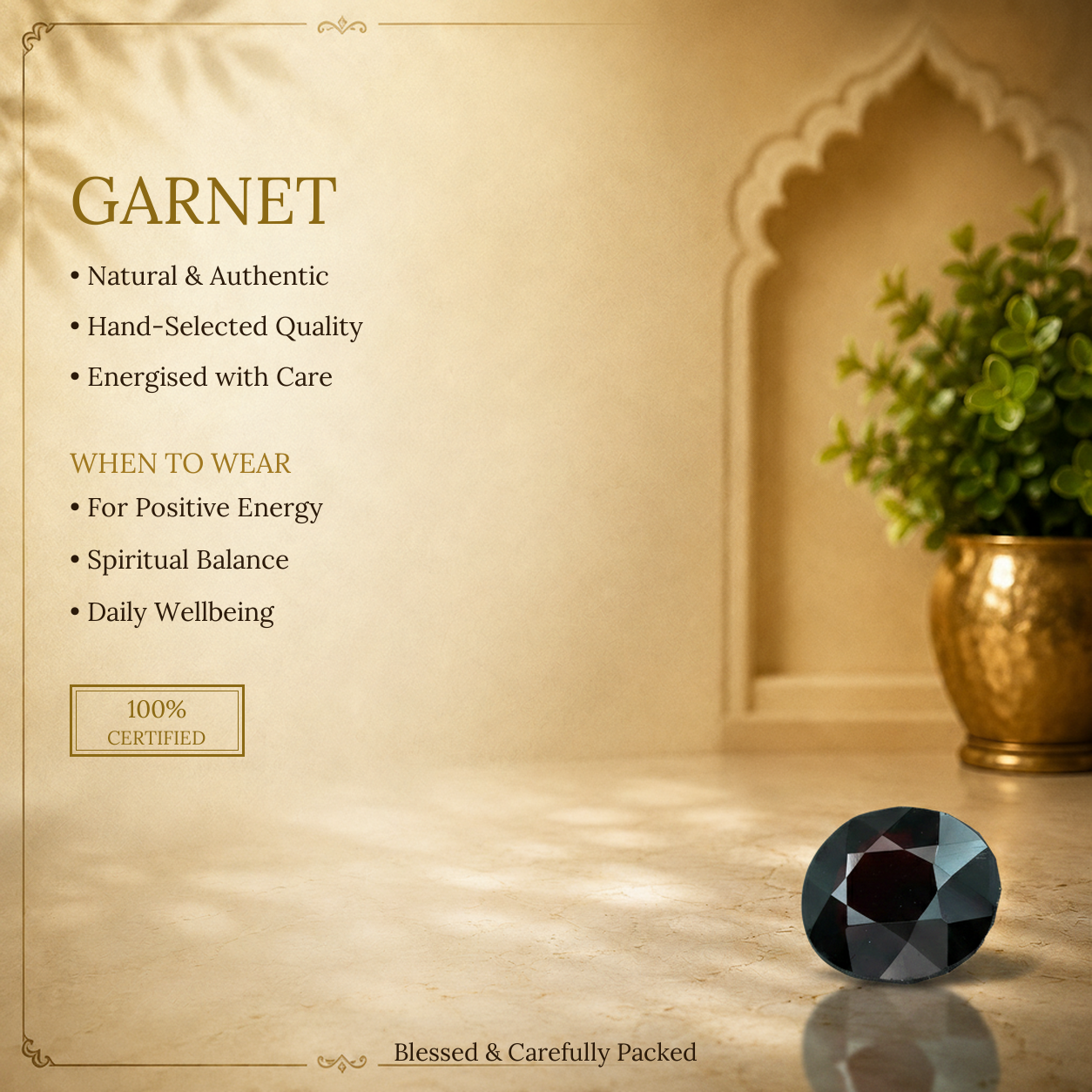 Garnet gemstone 3 ratti